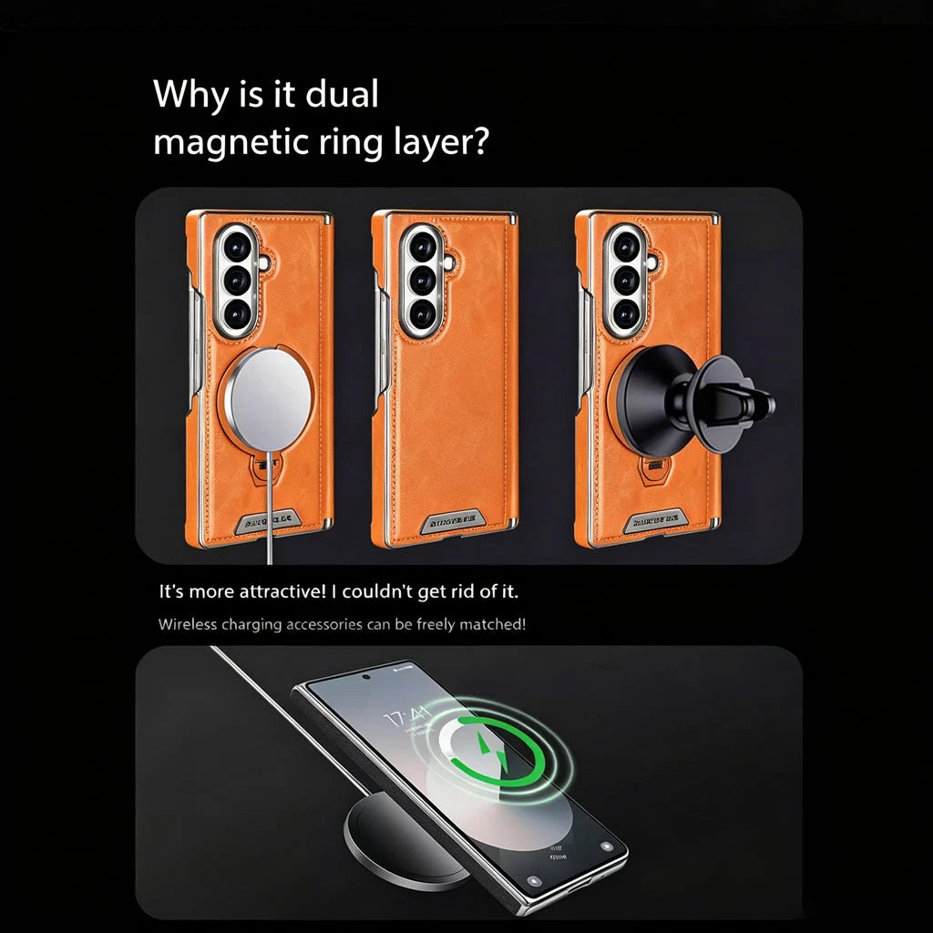 Foldable Phone Case Hinge Protection Magnetic Ring & Kickstand
