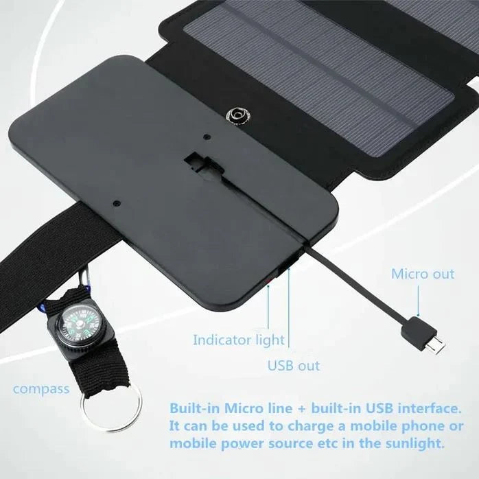 Foldable Solar Charger Monocrystalline High Efficiency USB IPX4
