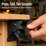 Folding Bracket Self-Locking 500 Lb Capacity Per Pair