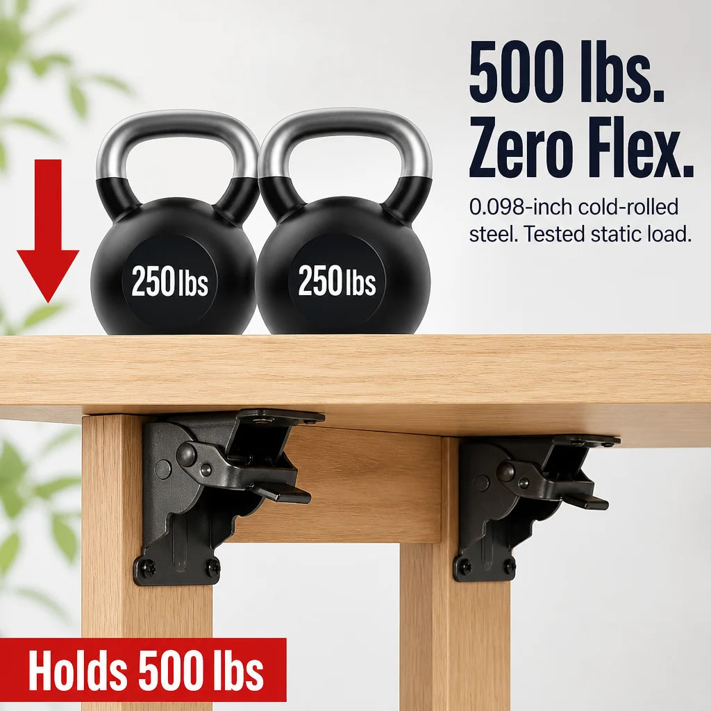 Folding Bracket Self-Locking 500 Lb Capacity Per Pair