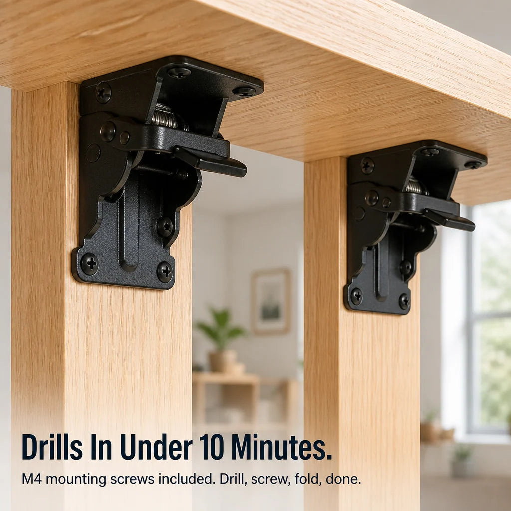 Folding Bracket Self-Locking 500 Lb Capacity Per Pair