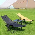 Folding Camping Chair Footrest Steel Frame & Oxford Fabric
