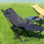 Folding Camping Chair Footrest Steel Frame & Oxford Fabric