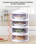 Food Cover Stackable Multi-Layer Sliding Doors