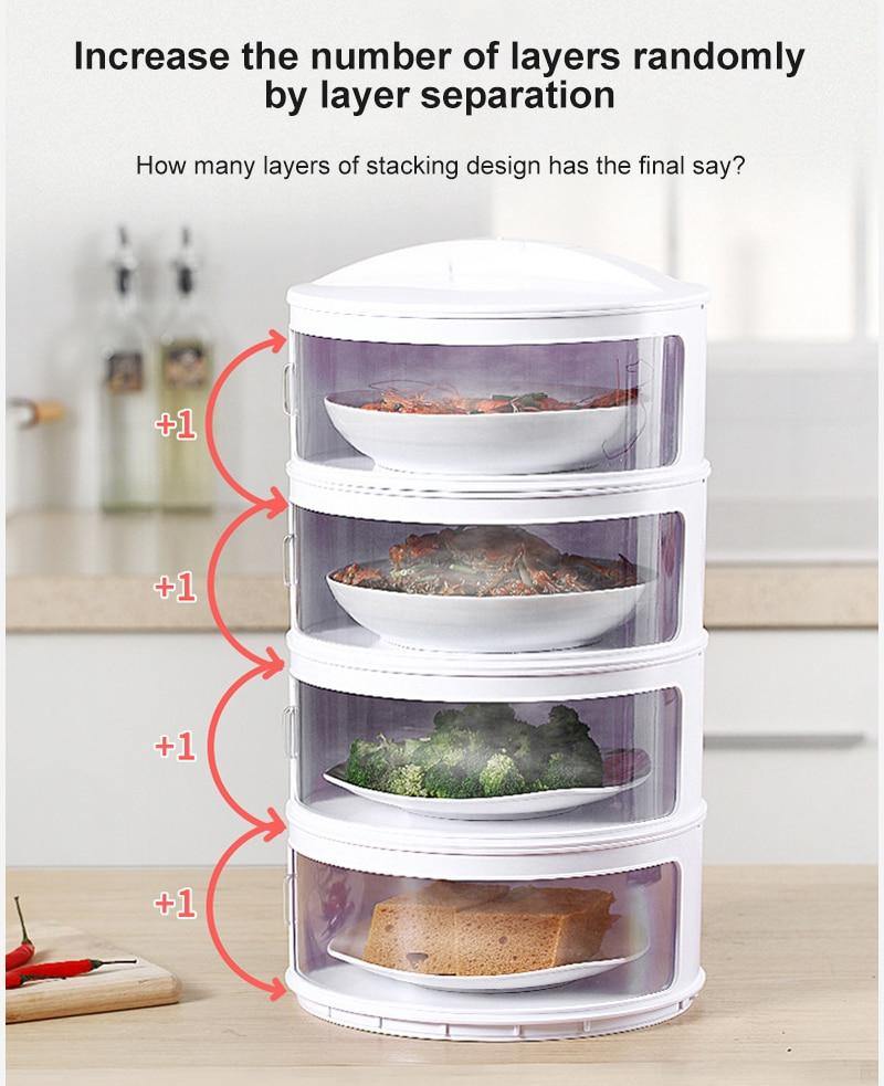 Food Cover Stackable Multi-Layer Sliding Doors