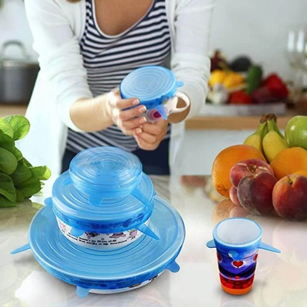 Food Covers Stretch-Fit Reusable Silicone Set of 6