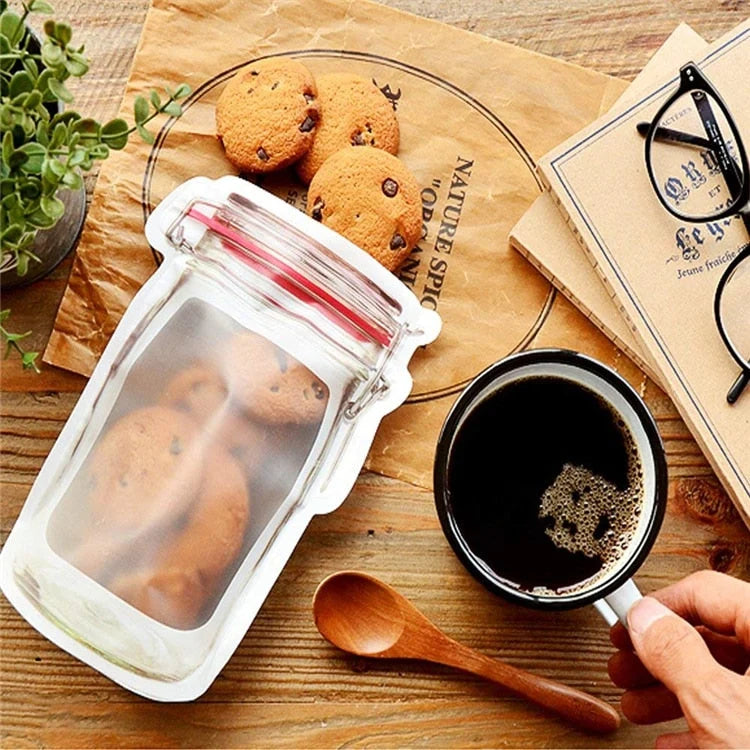 Food Storage Bags Reusable PE Plastic Zip-Top