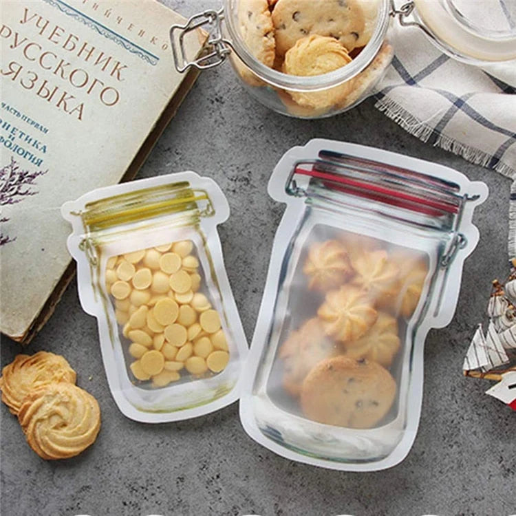 Food Storage Bags Reusable PE Plastic Zip-Top