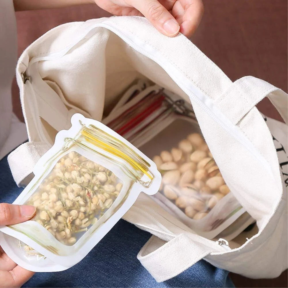 Food Storage Bags Reusable PE Plastic Zip-Top