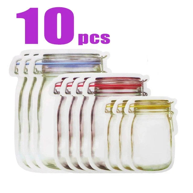 Food Storage Bags Reusable PE Plastic Zip-Top