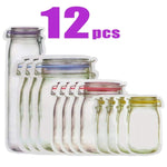 Food Storage Bags Reusable PE Plastic Zip-Top