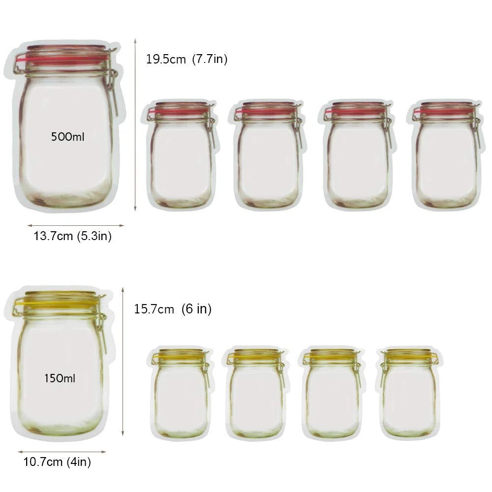 Food Storage Bags Reusable PE Plastic Zip-Top