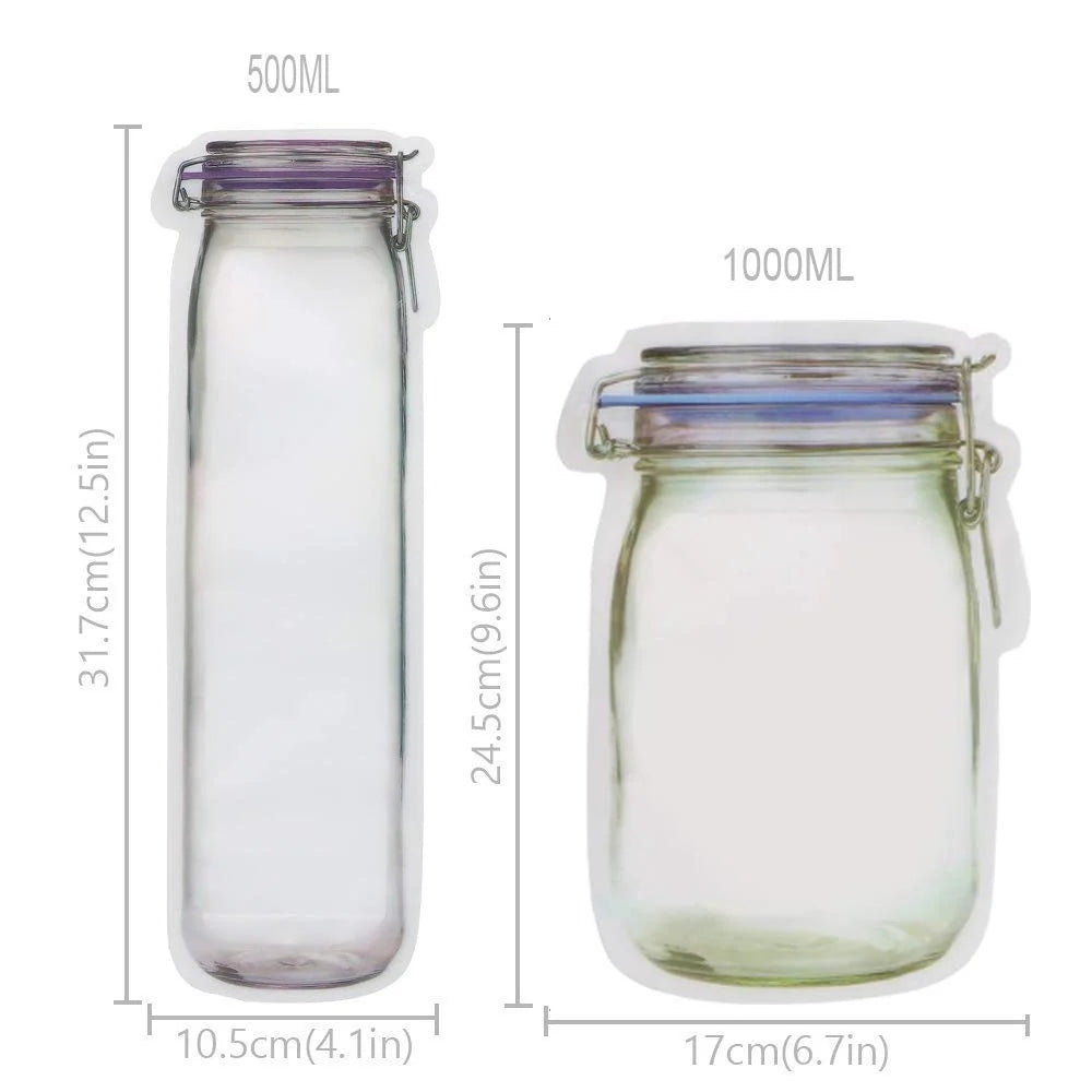 Food Storage Bags Reusable PE Plastic Zip-Top