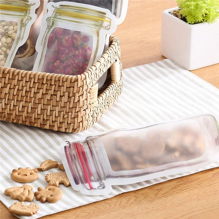 Food Storage Bags Reusable PE Plastic Zip-Top