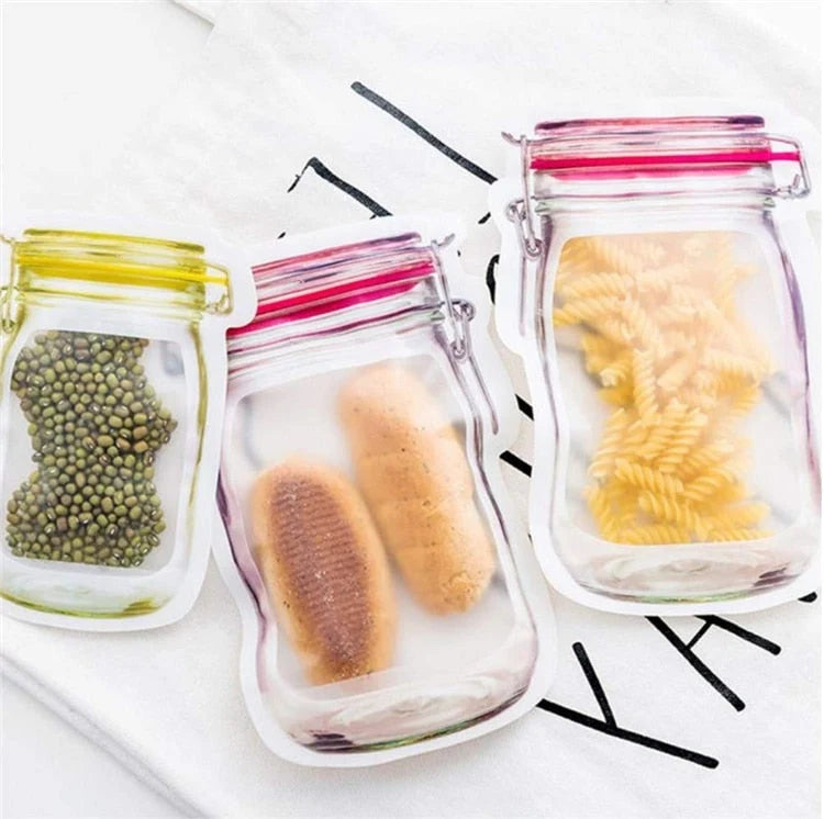 Food Storage Bags Reusable PE Plastic Zip-Top