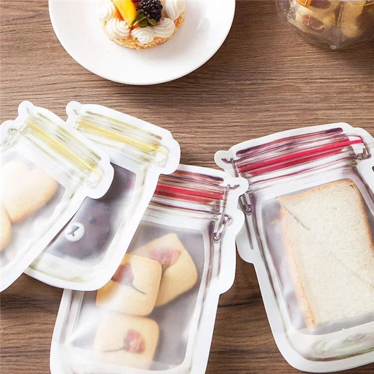 Food Storage Bags Reusable PE Plastic Zip-Top