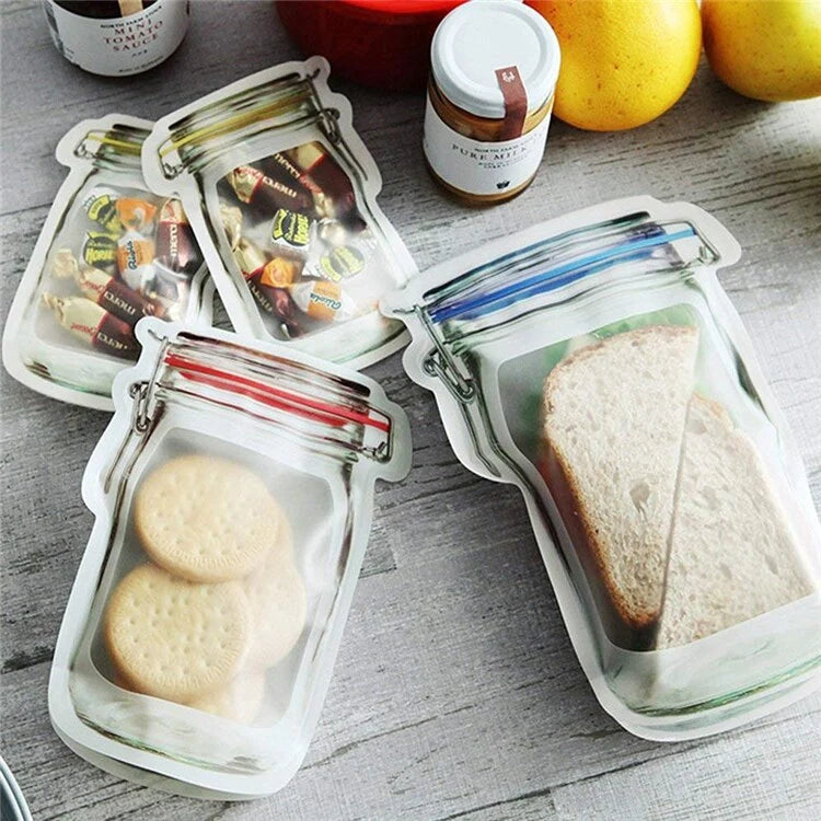 Food Storage Bags Reusable PE Plastic Zip-Top