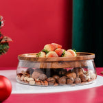 Food Storage Bowl Borosilicate Glass Acacia Wood Lid