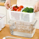 Food Storage Container Built-In Strainer Adjustable Compartments BPA-Free