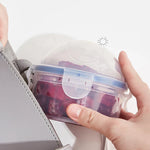 Food Storage Container Compact Four-Sided Latching Lid