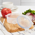 Food Storage Container Compact Four-Sided Latching Lid