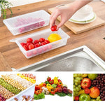 Food Storage Container Stackable BPA-Free with Extendable Drainage Tray