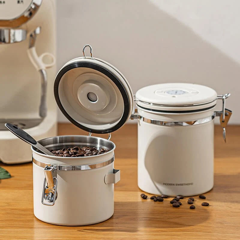 Food Storage Container Stainless Steel Airtight Freshness Seal Spoon Included