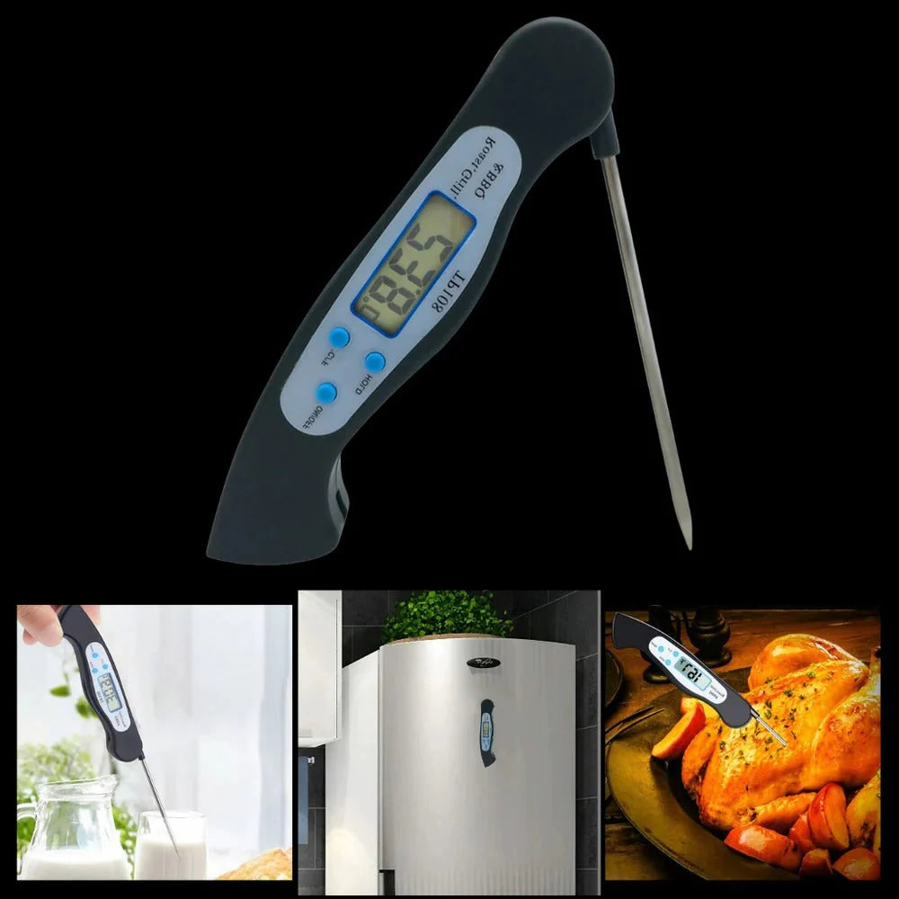 Food Thermometer Instant-Read Foldable Stainless Steel Probe
