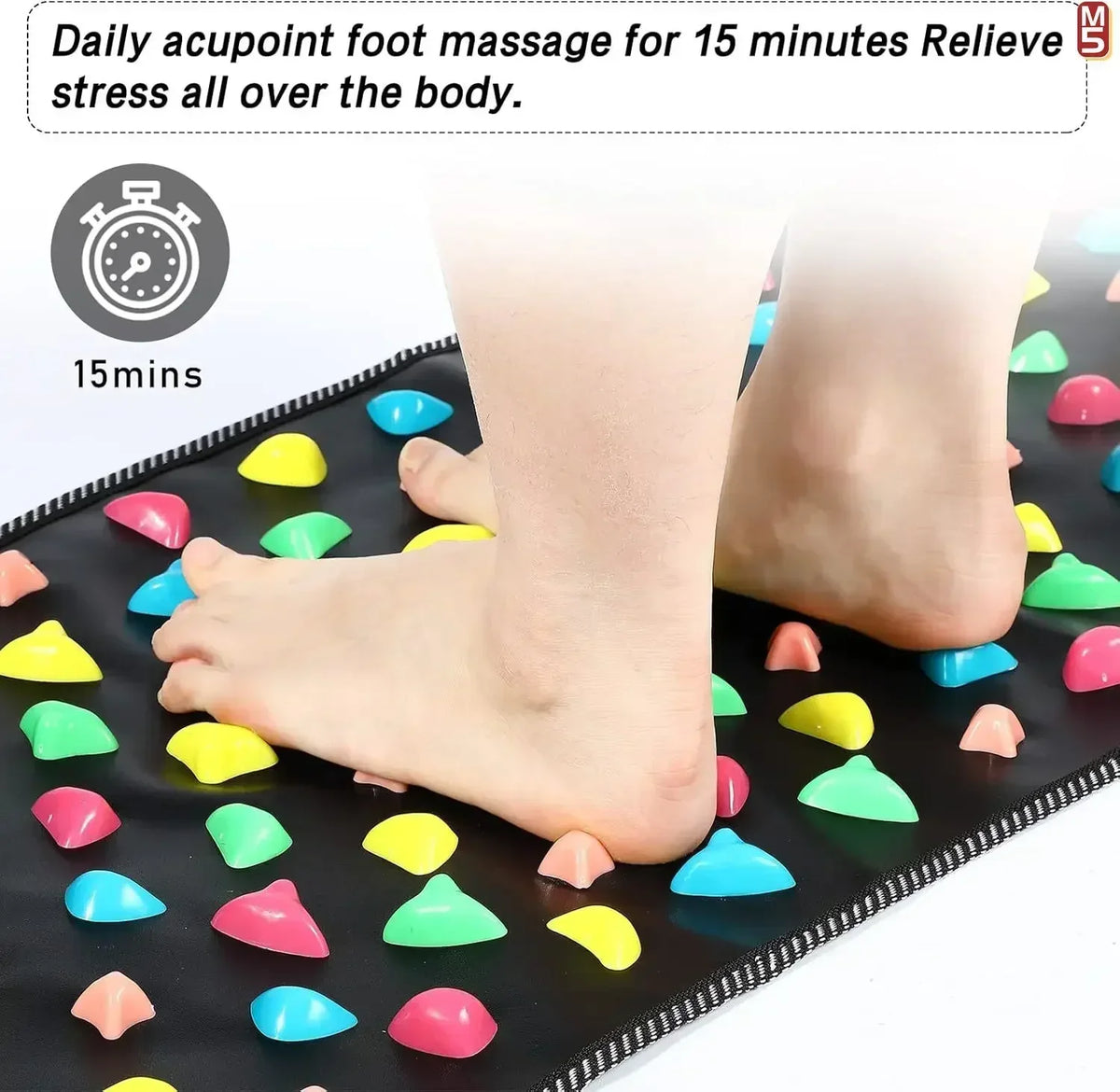 Foot Massage Mat Reflexology Soft Pebble Foldable & Portable