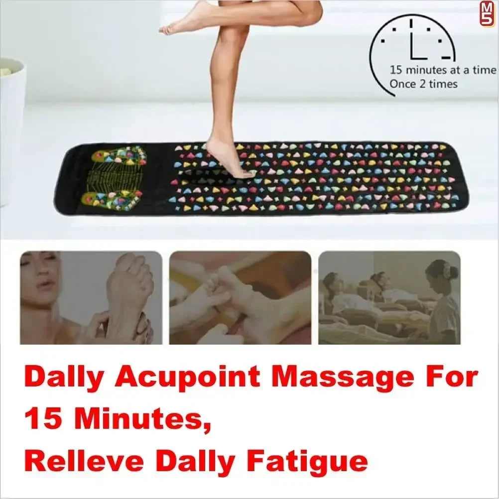 Foot Massage Mat Reflexology Stones Foldable & Portable