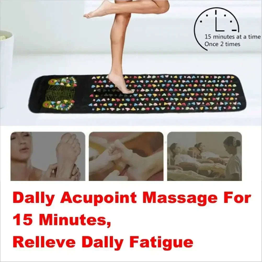 Foot Massage Mat Reflexology Stones Foldable & Portable