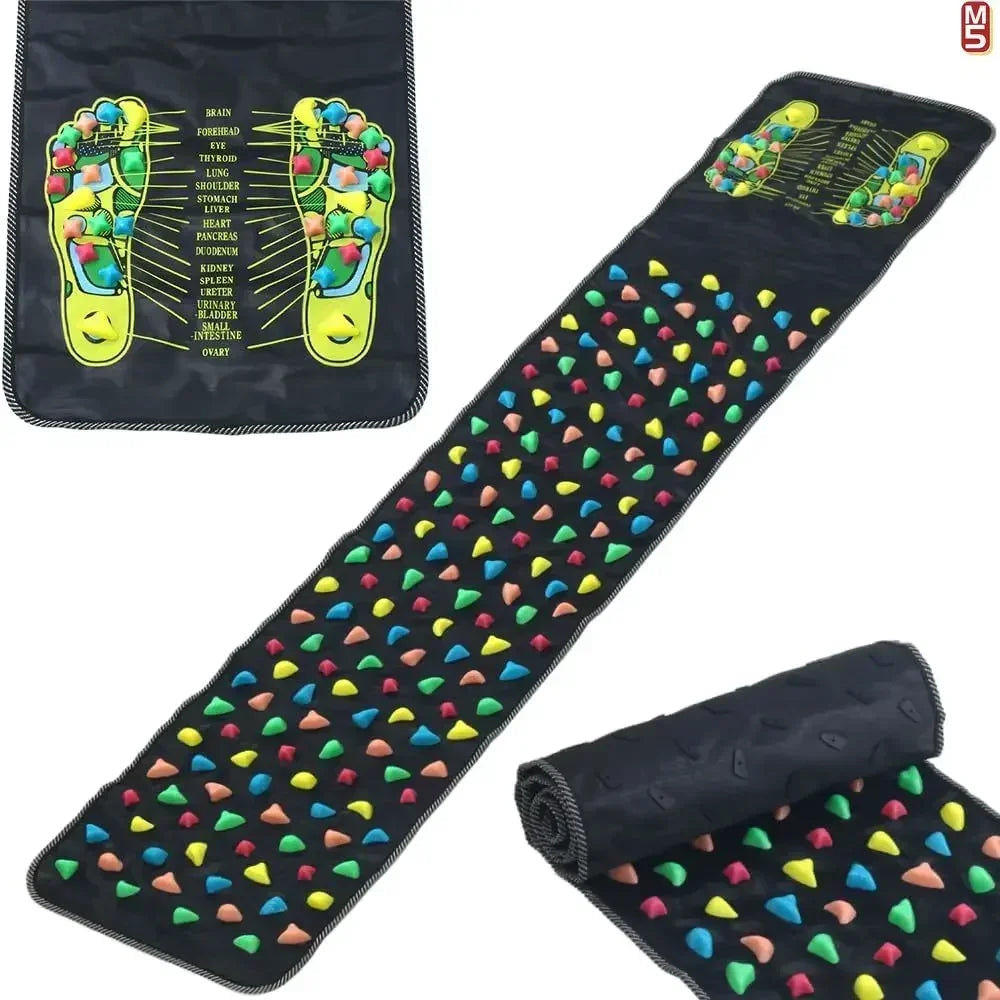 Foot Massage Mat Reflexology Stones Foldable & Portable