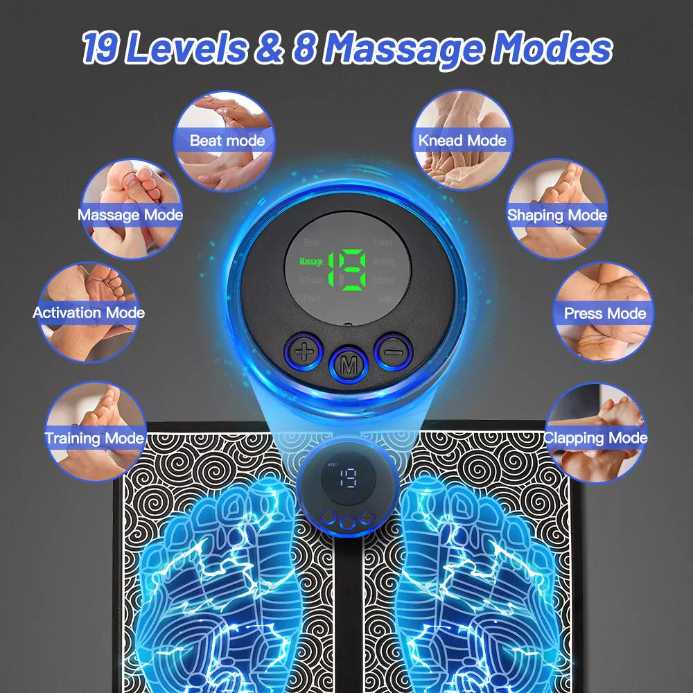Foot Massager NMES Therapy Cordless Rechargeable