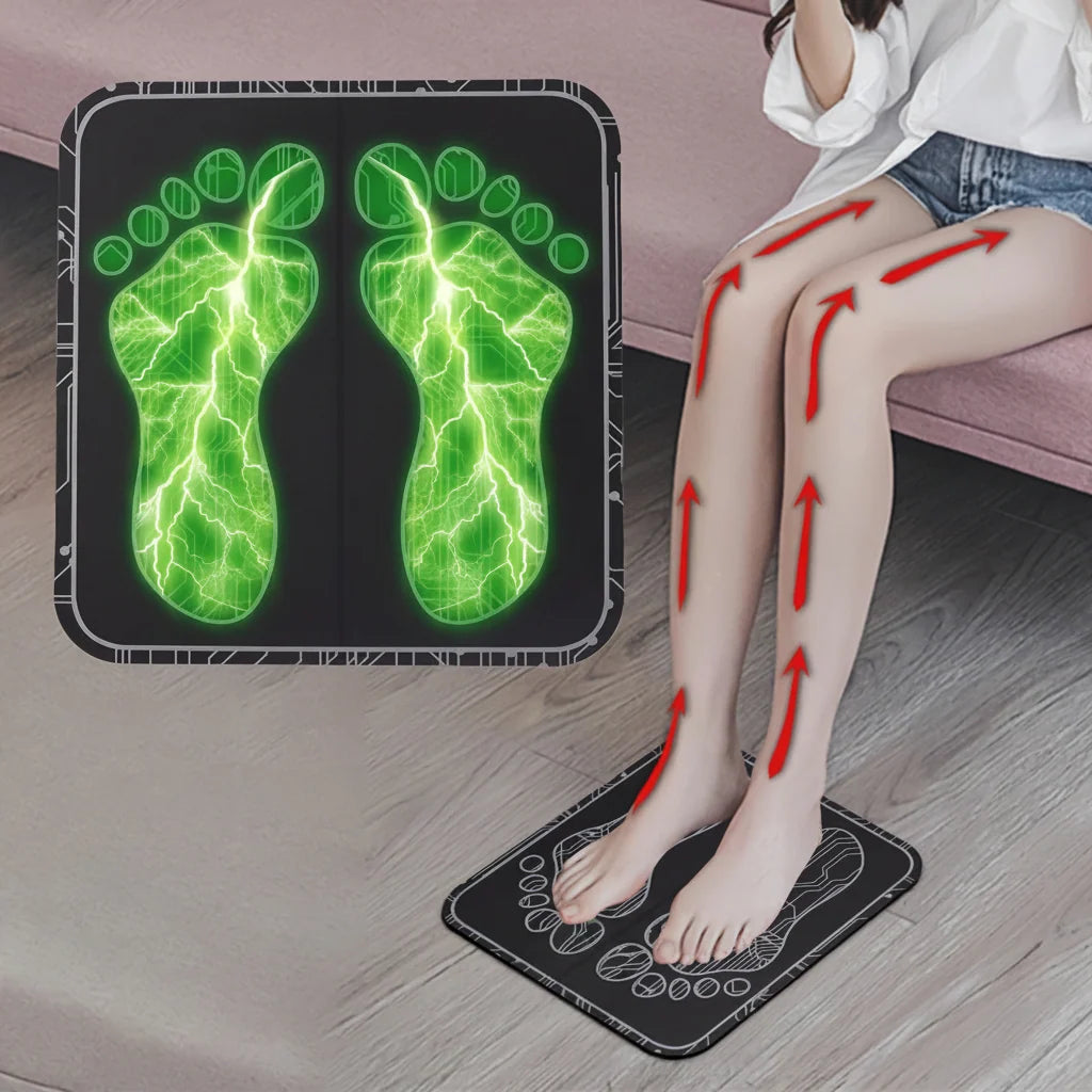 Foot Massager Pad Foldable Rechargeable EMS & TENS