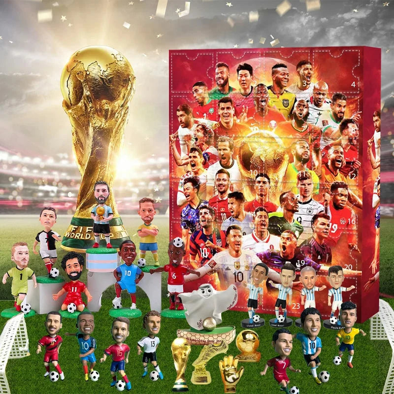 Football Advent Calendar 24 Miniature Figures for Christmas Countdown