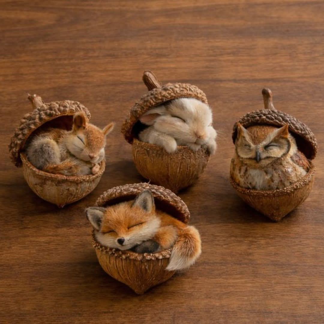 Forest Animal Figurine Sleeping Design Indoor & Outdoor Decor