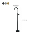 Freestanding Bathtub Faucet Floor-Mounted Copper Alloy Rust-Resistant