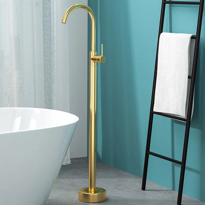 Freestanding Bathtub Faucet Floor-Mounted Copper Alloy Rust-Resistant