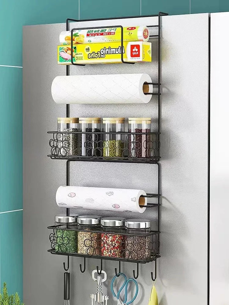 Fridge Organizer Rack Multi-Layer Rust-Proof Nail-Free Mounting
