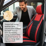 Front Seat Covers PU Leather Universal Fit 2-Piece