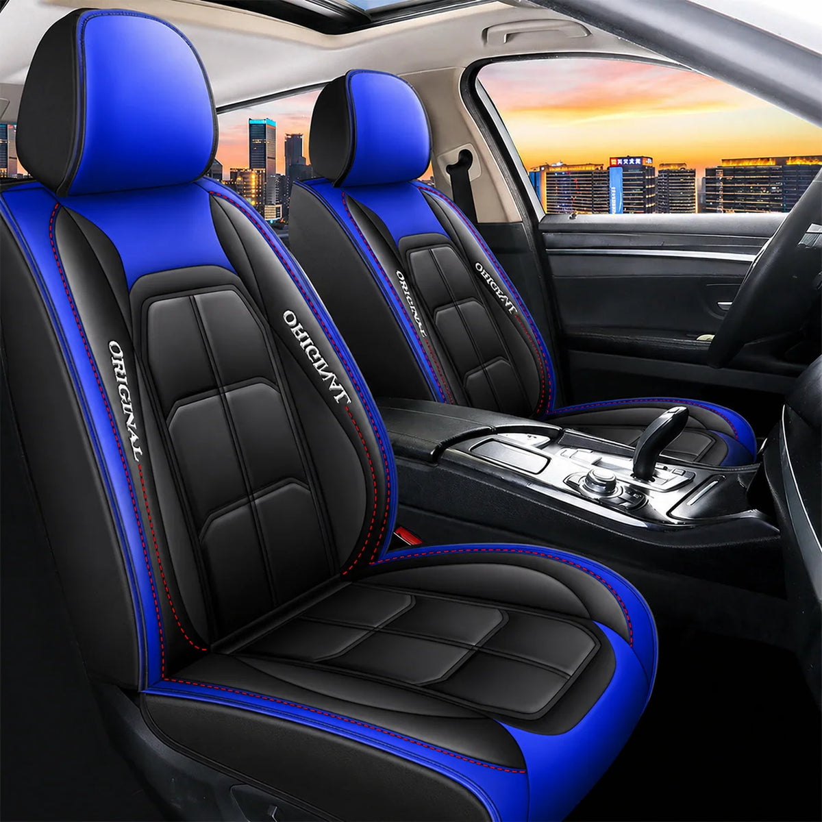Front Seat Covers PU Leather Universal Fit Set of 2
