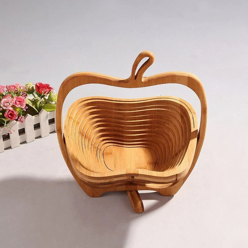 Fruit Basket Bamboo Foldable Space-Saving