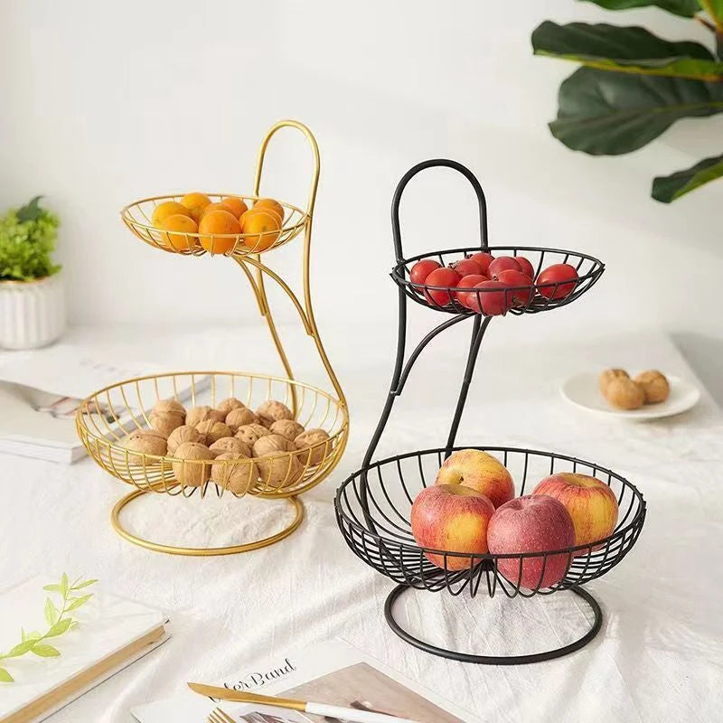 Fruit Basket Multi-Tier Perforated Metal for Airflow