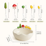 Fruit Bowl Ceramic Duck Design With Stainless Steel Fork