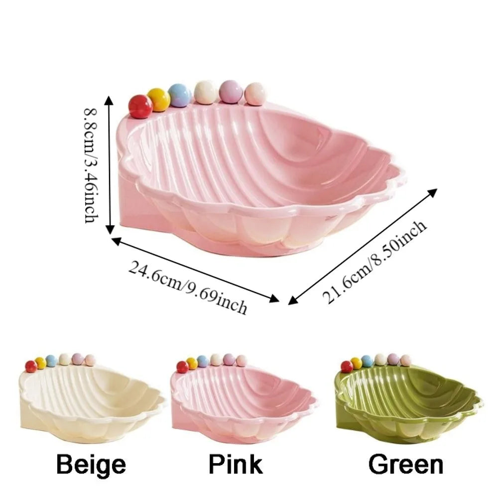 Fruit Bowl Ceramic Shell-Inspired Design Compact Size