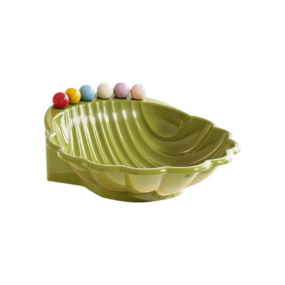 Fruit Bowl Ceramic Shell-Inspired Design Compact Size