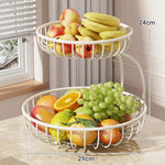 Fruit Bowl Stand Tiered Ventilated Wire Space-Saving