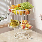 Fruit Bowl Stand Tiered Ventilated Wire Space-Saving