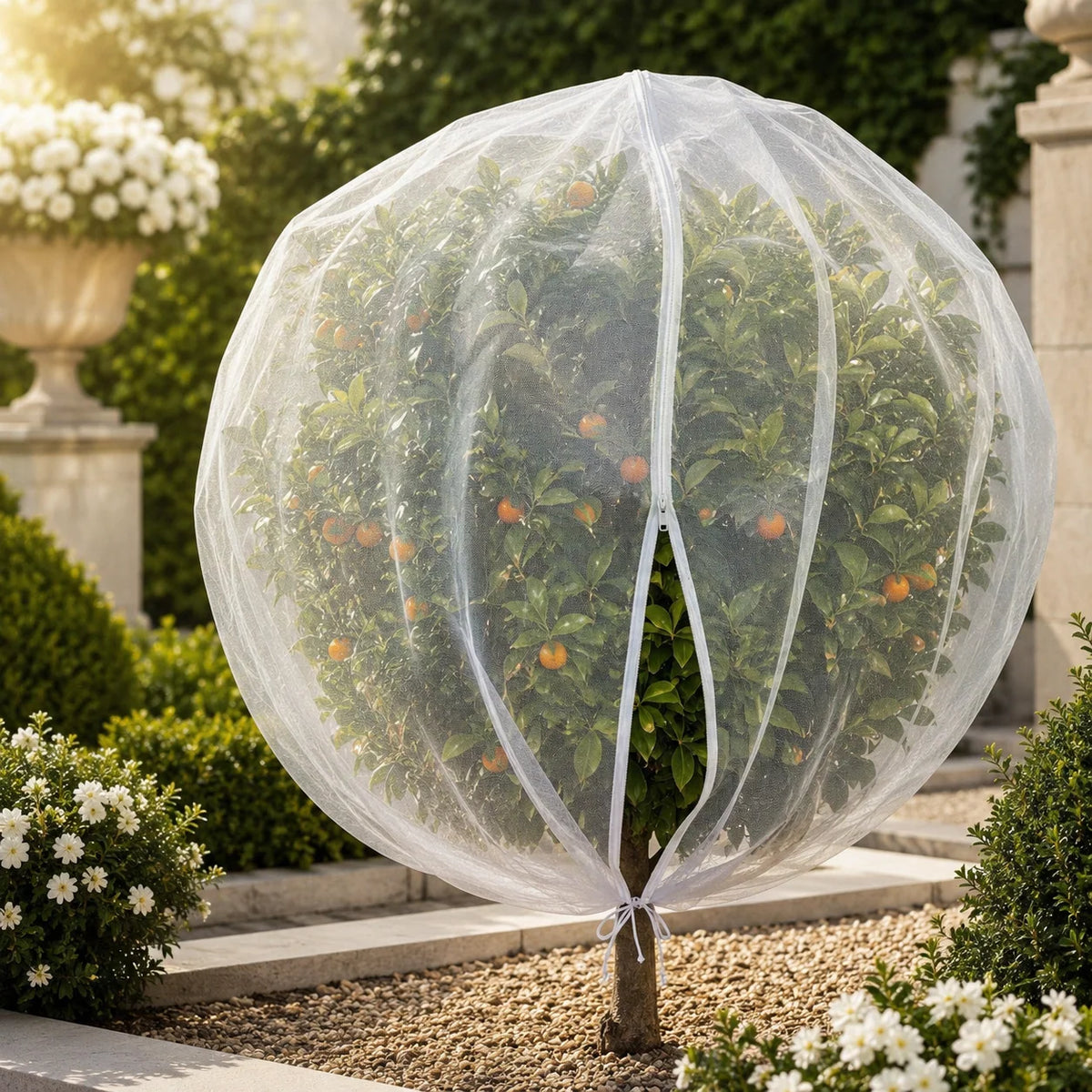 Fruit Protection Bag Breathable Mesh Drawstring & Zipper Closure