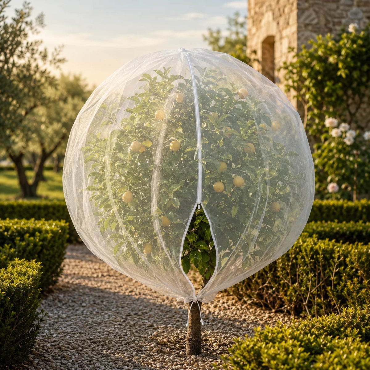 Fruit Protection Bag Breathable Mesh Drawstring & Zipper Closure